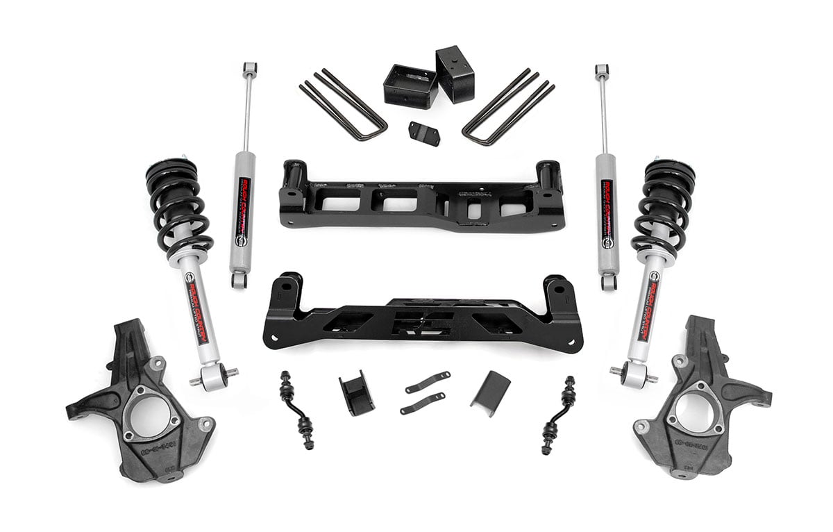 GMC Sierra 1500 Suspension Lift Kit - Rough Country - 5 Inch Lift Kit | Alu/Stamp Steel | N3 Struts - '14-'18
